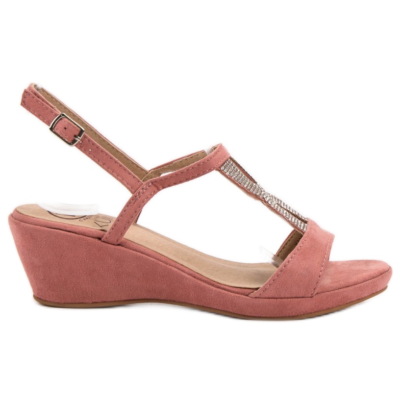 Kylie Vaaleanpunaiset sandaalit kristalleilla vaaleanpunainen