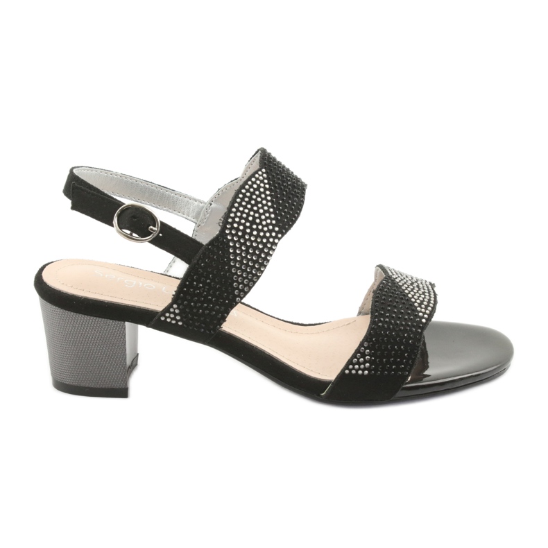 Sergio Leone Sandaalit SK795 -postitse mustalla zirkonilla