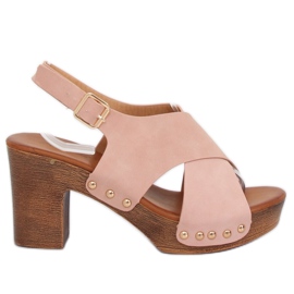 Sandaalit ala vaaleanpunaiset puukengät D-131 Pink vaaleanpunainen