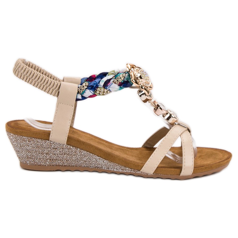 SHELOVET Sandaalit koristeilla ruskea