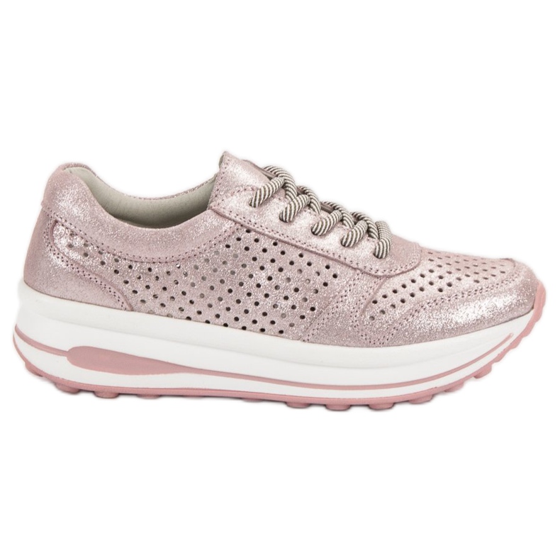 Filippo Nahkaiset brocade -kengät vaaleanpunainen