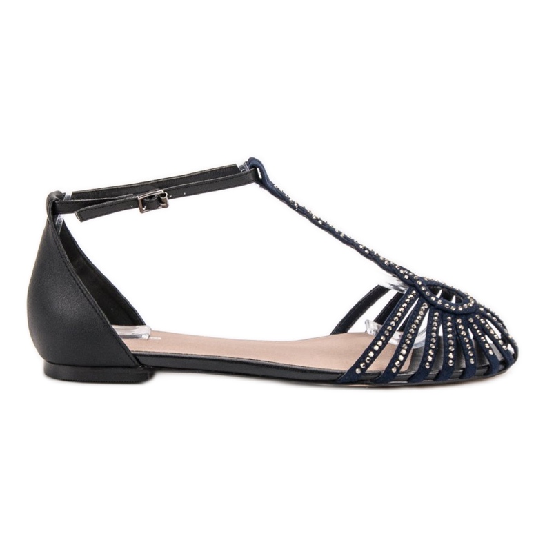 SHELOVET Muodikkaat sandaalit, joissa on kuutiometriä zirkonia musta sininen