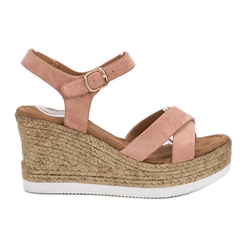 JESSY ROSS Jauhe mokkanahkaiset sandaalit vaaleanpunainen