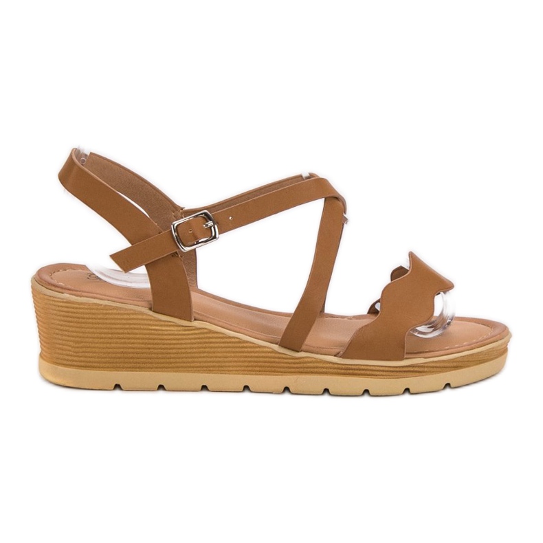 Best Shoes Camel Wedge Sandaalit ruskea