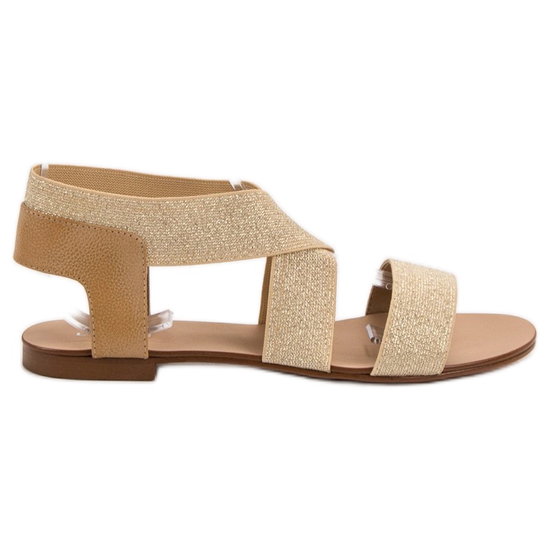 SHELOVET Tyylikkäät litteät sandaalit ruskea