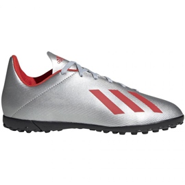 Adidas X 19.4 Tf Jr F35348 jalkapallokengät punainen hopea