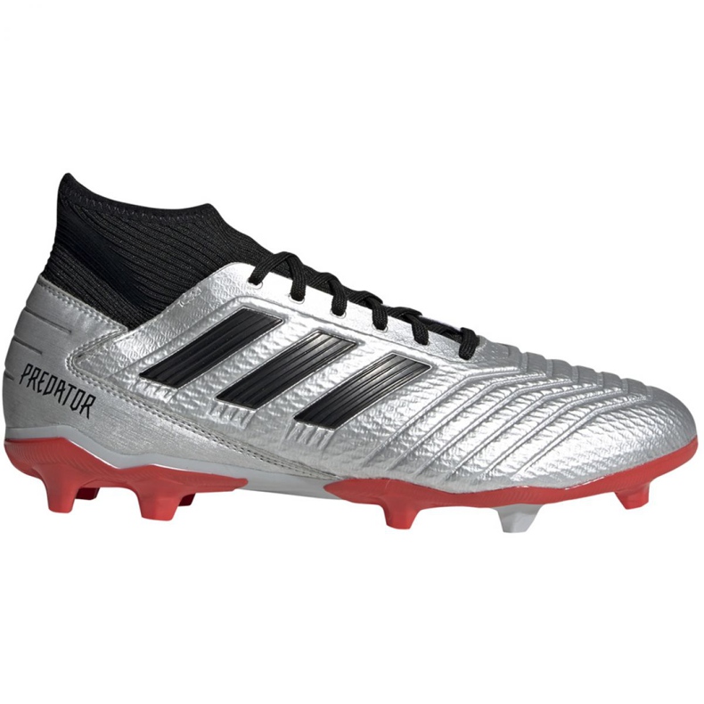 Adidas Predator 19.3 Fg M F35595 jalkapallokengät punainen hopea