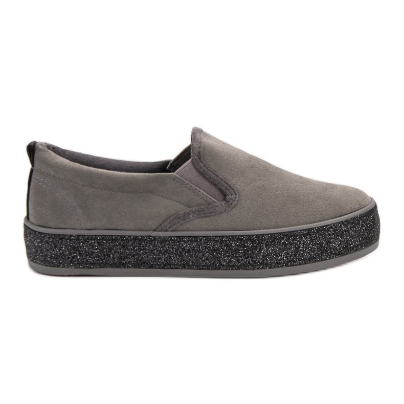 SHELOVET Slipons, jossa glitterpohja harmaa
