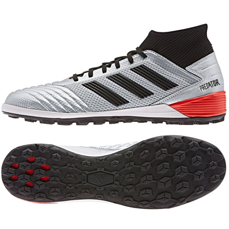 Adidas Predator 19.3 Tf M F35629 jalkapallokengät harmaa hopea