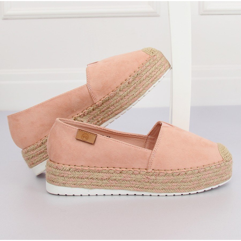Espadrillit korkean pohjan vaaleanpunaisella BL267 Pink II-GAT -mallilla vaaleanpunainen