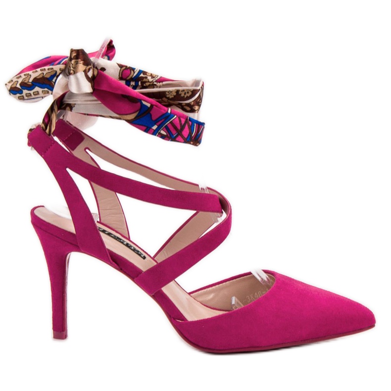 Milaya Stilettot sidottu nauhalla vaaleanpunainen