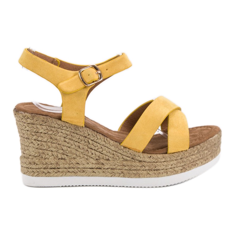 JESSY ROSS Keltaiset mokkanahkaiset sandaalit keltainen