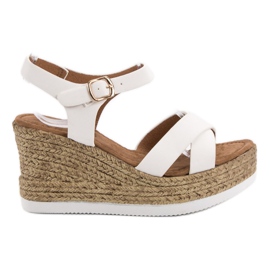 JESSY ROSS Valkoiset mokkanahkaiset sandaalit valkoinen