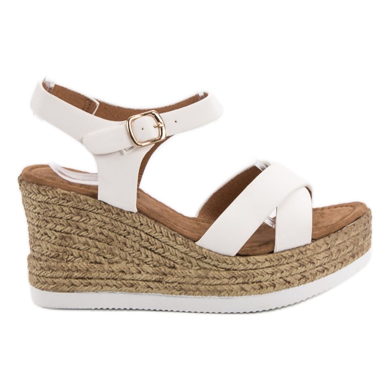 JESSY ROSS Valkoiset mokkanahkaiset sandaalit valkoinen