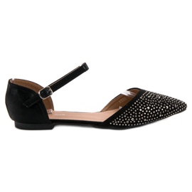 Primavera Kiinnitetyt ballerinat kuutiometrillä musta