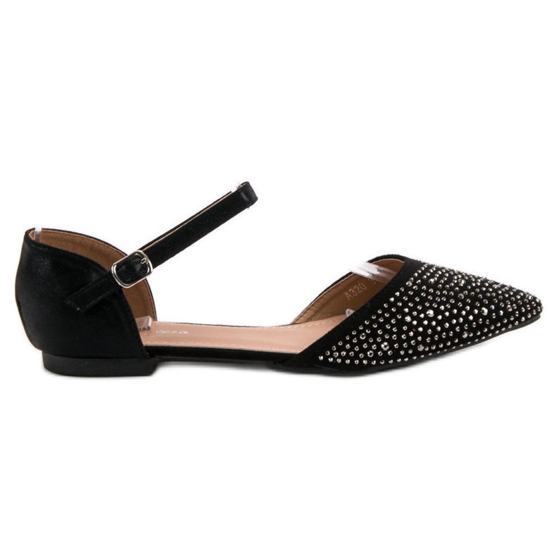 Primavera Kiinnitetyt ballerinat kuutiometrillä musta