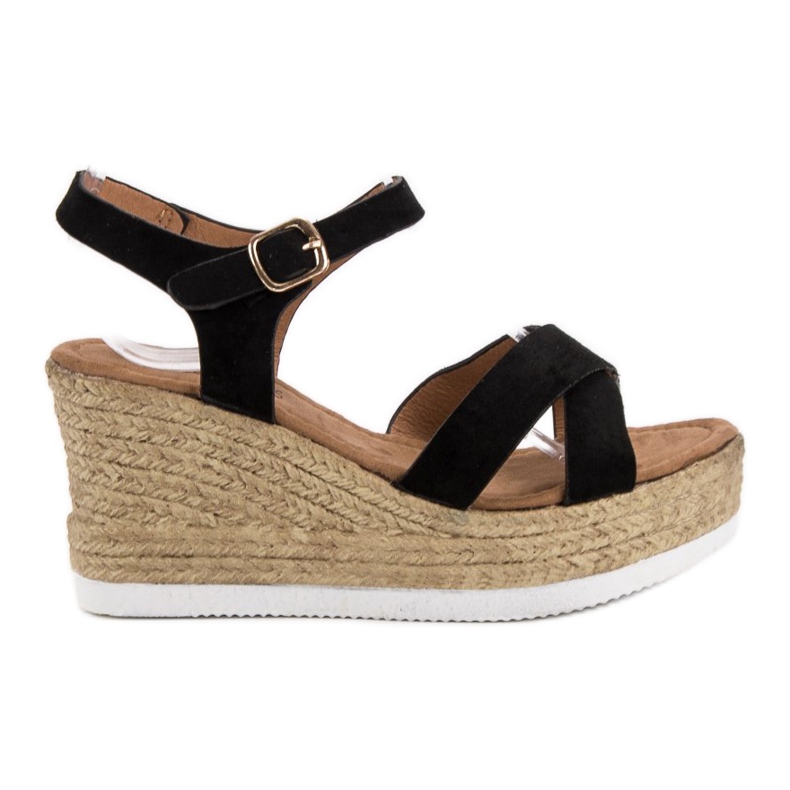 JESSY ROSS Mustat mokkanahkaiset sandaalit