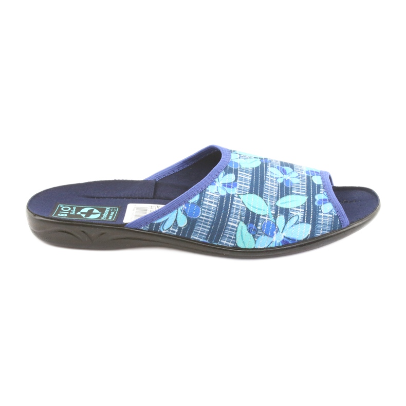 Naisten tossut kukilla Adanex 23863 laivastonsininen sininen vihreä