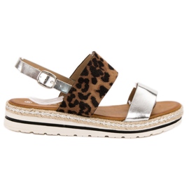 SHELOVET Mukavat sandaalit ruskea harmaa