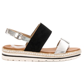 SHELOVET Mukavat sandaalit musta harmaa