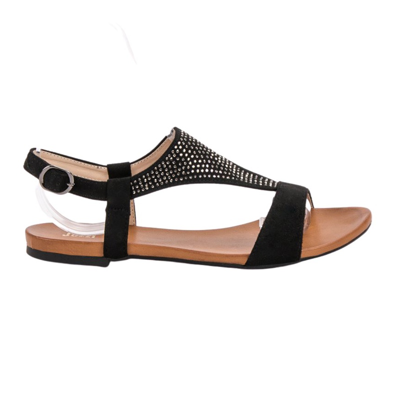 SHELOVET Sandaalit kristallien kanssa musta