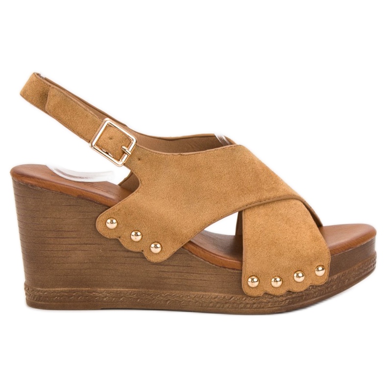 SHELOVET Mokkanahkaiset sandaalit ruskea