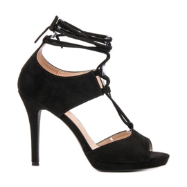 SHELOVET Sidotut avokärkiset korkokengät musta