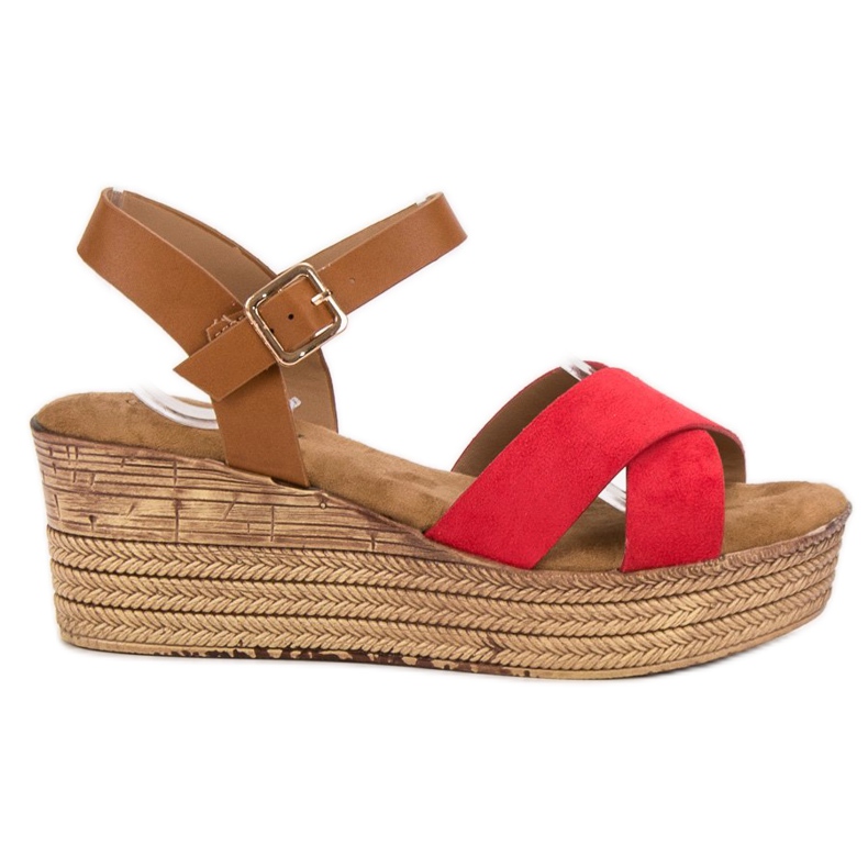 Primavera Wedge sandaalit ruskea punainen