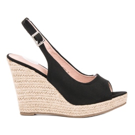 Renda Muodikkaat mokkanahkaiset sandaalit musta