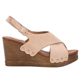 SHELOVET Mokkanahkaiset sandaalit ruskea