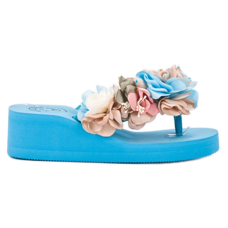 Fama Vaahtikiiltoiset varvastossut sininen