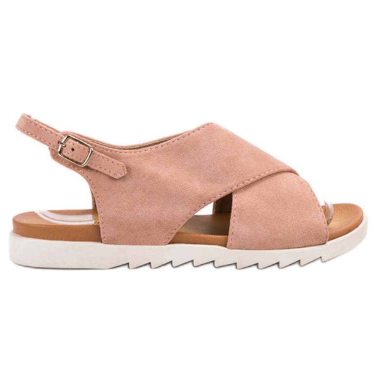 Primavera Suede suljettu sandaalit vaaleanpunainen