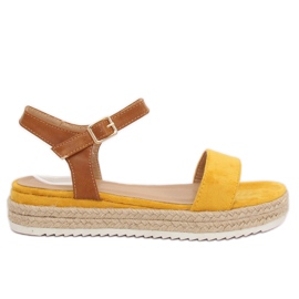 Keltaiset espadrilliset sandaalit Y-8224 Keltainen ruskea