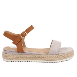 Harmaat espadrilliset sandaalit Y-8224 Harmaa ruskea Harmaat espadrilliset sandaalit Y-8224 Harmaa ruskea