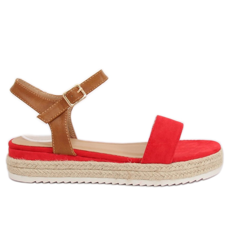 Punaiset espadrilliset sandaalit Y-8224 Punainen ruskea