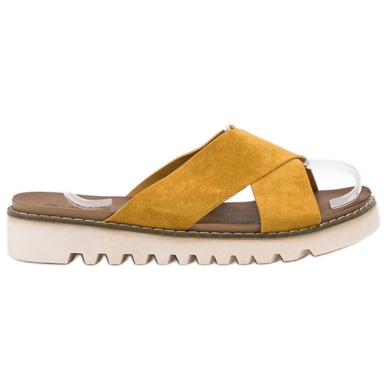 Laura Mode Sinappi mokkanahkatossut keltainen