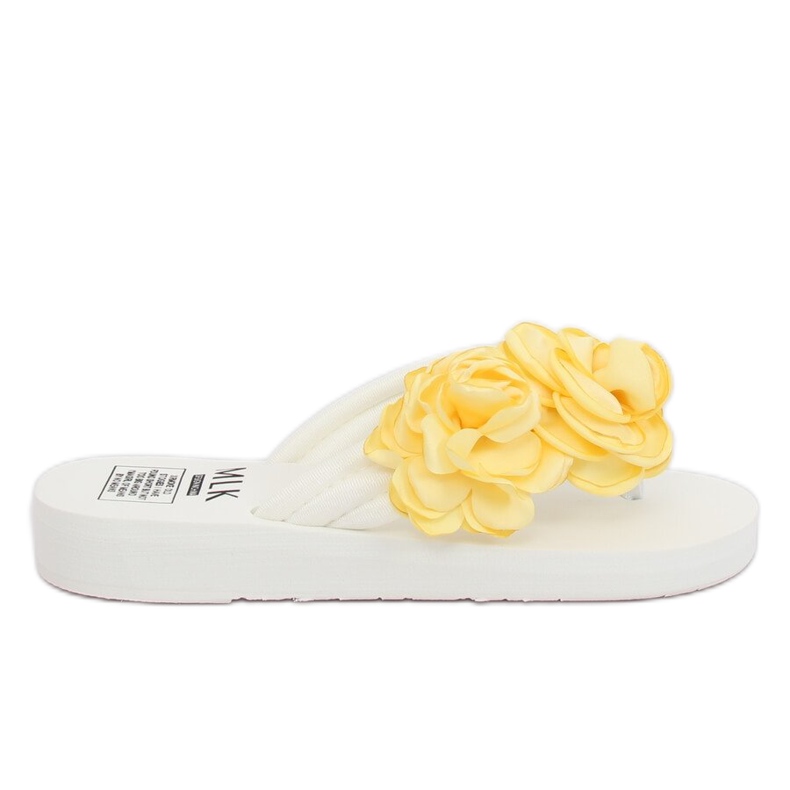 Valkoiset varvastossut TS-33 Valkoinen keltainen