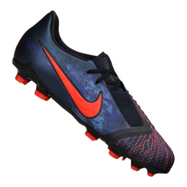 Nike Phantom Vnm Elite Fg Jr AO0401-440 jalkapallokengät musta tummansininen