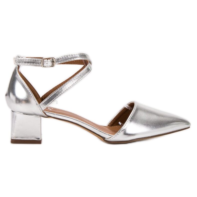 SHELOVET Hopeiset pumput harmaa