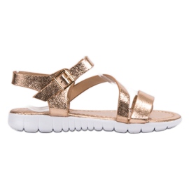 SHELOVET Solki kiinnittävät sandaalit keltainen