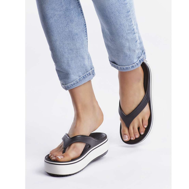 Crocs Crocband Platform Flip 066 mustavalkoinen monivärinen
