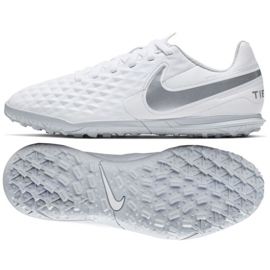 Jalkapallokengät Nike Tiempo Legend 8 Club Tf Jr AT5883-100 valkoinen monivärinen