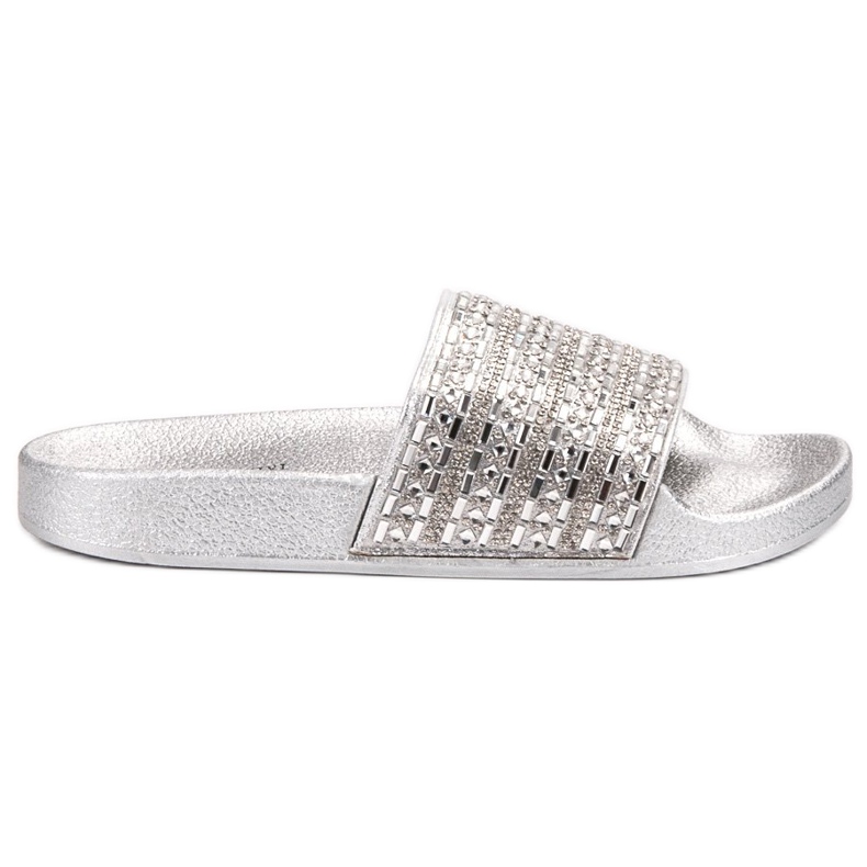 Queen Vivi Tossut kristalleilla harmaa