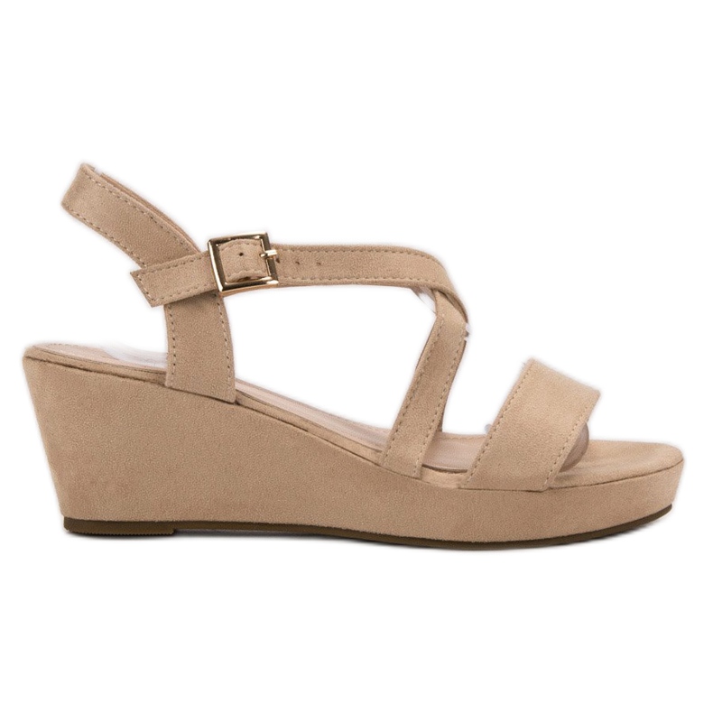 SHELOVET Suede Wedge Sandaalit ruskea