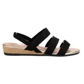 Fama Mokkanahkaiset sandaalit, joissa kuminauha musta