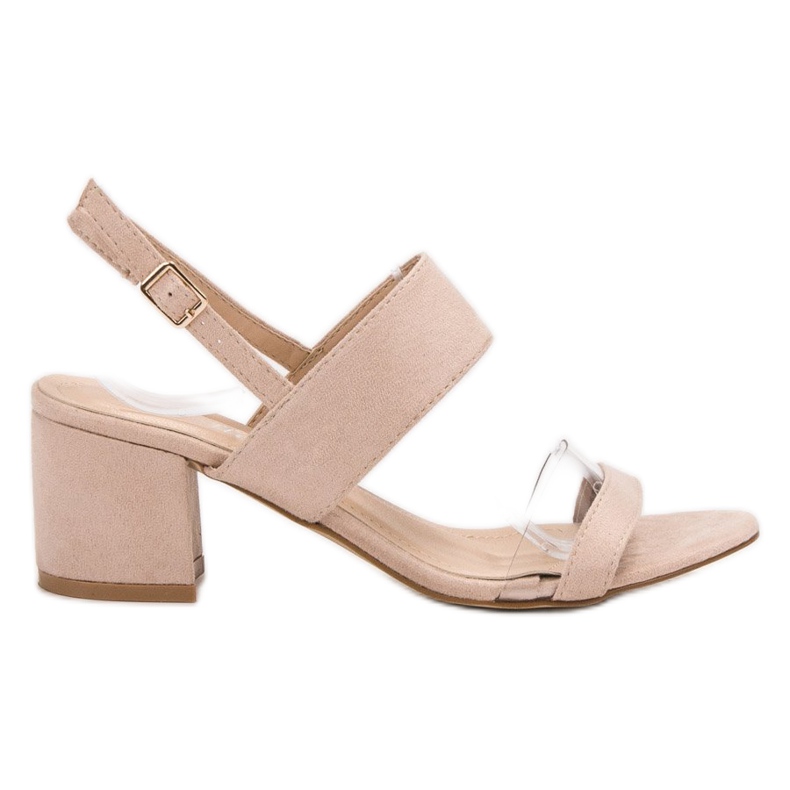 Bestelle Tyylikkäät mokkanahkaiset sandaalit ruskea