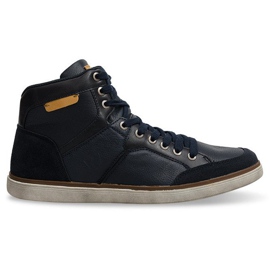 Korkeat tennarit Luonnonnahkaa XF117 Navy Blue tummansininen