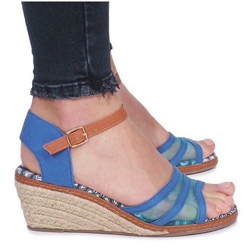 Siniset sandaalit Monro -matalalla kiila -kantapäällä sininen