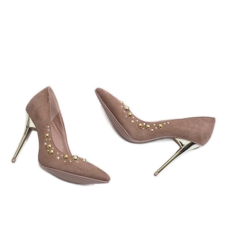 Vaaleanpunainen Velour Stilettos DD55P