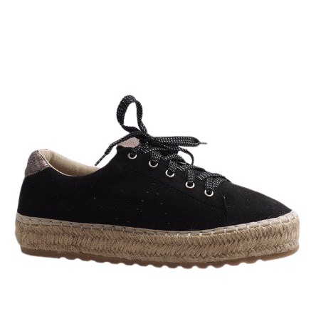 Mustat BB01P -nauhoitetut espadrillit